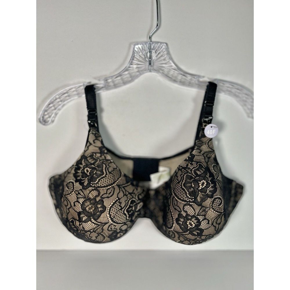 Motherhood Balconette Nursing Bra‎ Sz 40F Maternity Underwired Black Lace